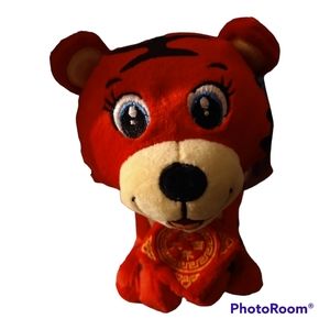 Lunar New Year Plush Red Tiger w Opened Eyes & Red Envelope